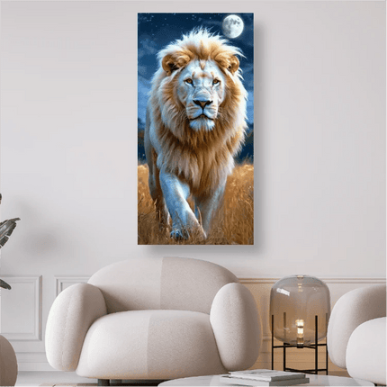 Löwe im Vollmond - 5D DIY Diamond Painting
