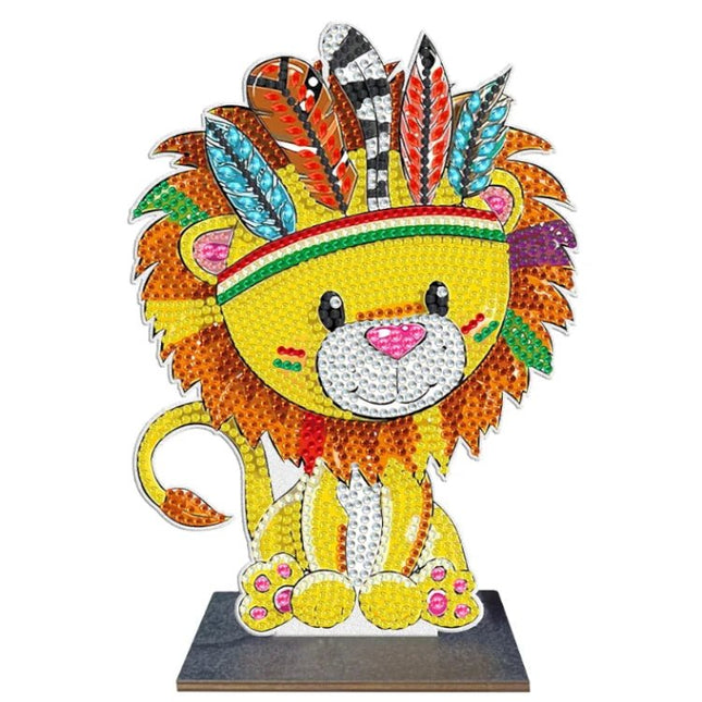 Löwe mit Federschmuck Aufsteller - Diamond Painting