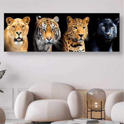 Löwe, Tiger, Leopard und Puma - 5D DIY Diamond Painting