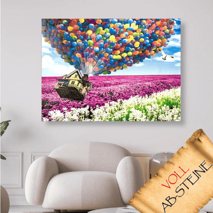 Luftballons und das Haus - Voll AB 5D DIY Diamond Painting