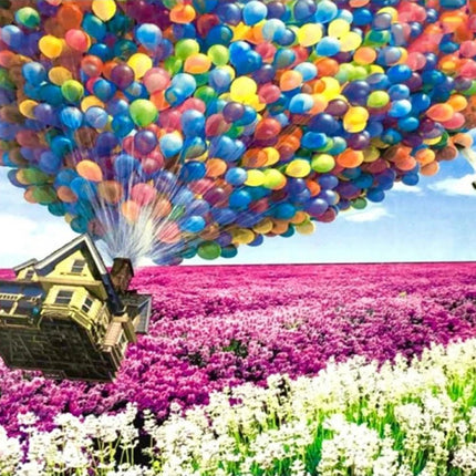 Luftballons und das Haus - Voll AB 5D DIY Diamond Painting