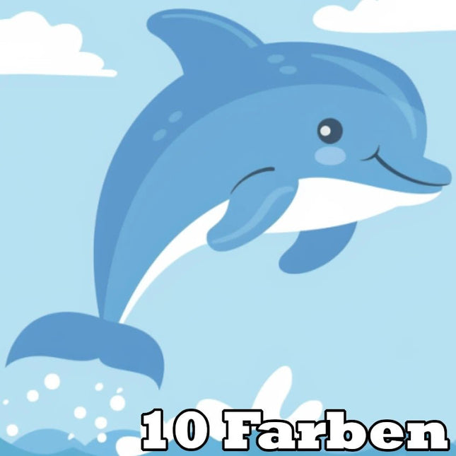Lustiger Delphin Kindermotiv - 5D DIY Diamond Painting