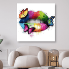 Magische bunte Lippen mit Schmetterlingen - 5D DIY Diamond Painting