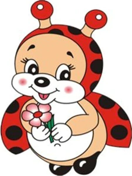 Marienkäfer mit Blume in der Hand - 5D DIY Diamond Painting