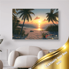 Meer, Strand, Palmen und Sonnenuntergang - 5D DIY Diamond Painting