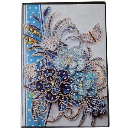 Notizbuch A5 Blumen und Schmetterling - Diamond Painting