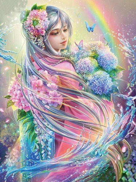 Nymphe der Regenbogenfarben - 5D DIY Diamond Painting