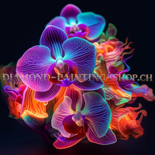 Orchideen Multicolor - 5D DIY Diamond Painting
