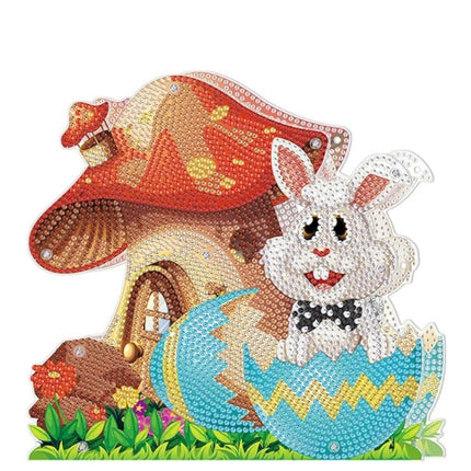 Osterhase im Osterei Aufsteller mit LED - Diamond Painting
