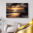 Palmen, Meer, Strand und Sonnenuntergang - 5D DIY Diamond Painting