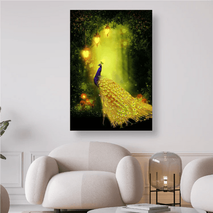 Pfau mit goldenen Federn - 5D DIY Diamond Painting