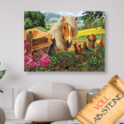 Pferd mit Katzen - Voll AB 5D DIY Diamond Painting