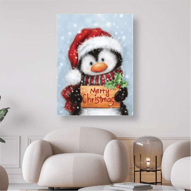 Pinguin Merry Christmas - 5D DIY Diamond Painting