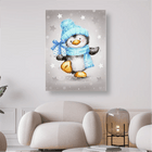 Pinguin mit blauem Schal und Mütze - 5D DIY Diamond Painting