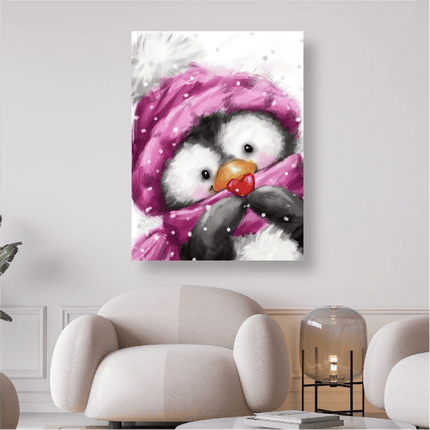 Pinguin mit Herz - 5D DIY Diamond Painting