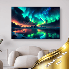 Polarlichter spiegeln sich im Wasser - 5D DIY Diamond Painting