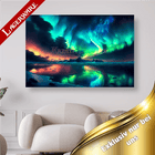 Polarlichter spiegeln sich im Wasser LA - 5D DIY Diamond Painting