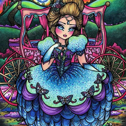 Prinzessin mit Kutsche - Voll AB 5D DIY Diamond Painting