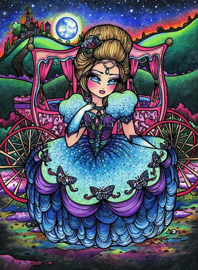Prinzessin mit Kutsche - Voll AB 5D DIY Diamond Painting