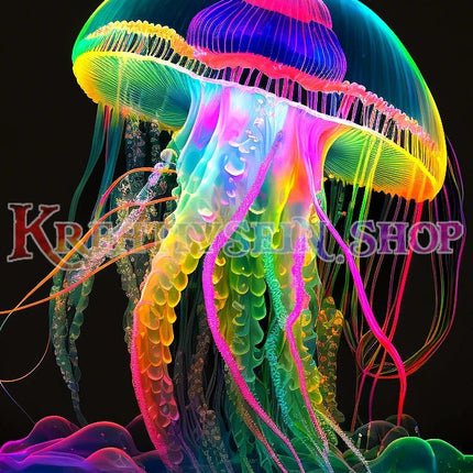 Qualle in Regenbogenfarben - 5D Diy Diamond Painting