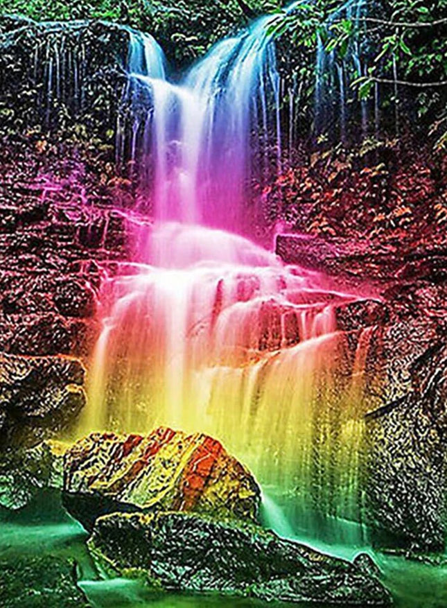 Regenbogen Wasserfall - Voll AB 5D DIY Diamond Painting