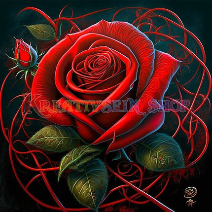 Rote Rosenblüte LA - 5D DIY Diamond Painting