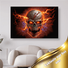 Schädel mit glühenden roten Augen - 5D DIY Diamond Painting