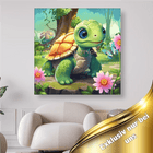Schildkröte mit Blumen - 5D DIY Diamond Painting