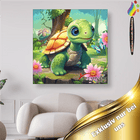 Schildkröte mit Blumen - Malen nach Zahlen