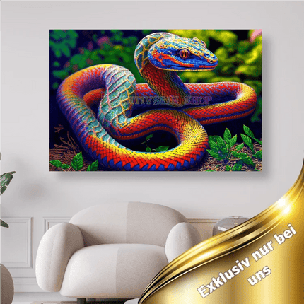 Schlange in Regenbogenfarben - 5D DIY Diamond Painting