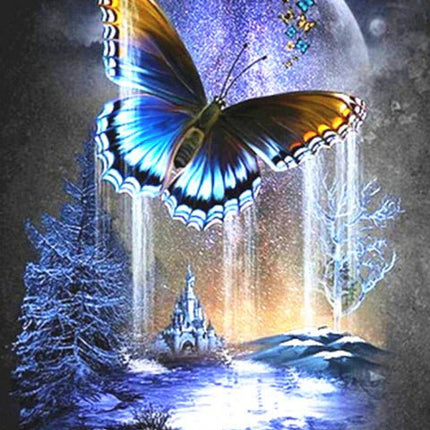 Schmetterling im Winter - 5D DIY Diamond Painting