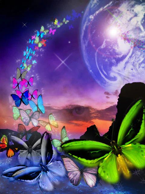 Schmetterling in vielen Farben - 5D DIY Diamond Painting