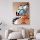 Schmetterling sitzt auf der Nase vom Kätzchen - 5D DIY Diamond Painting