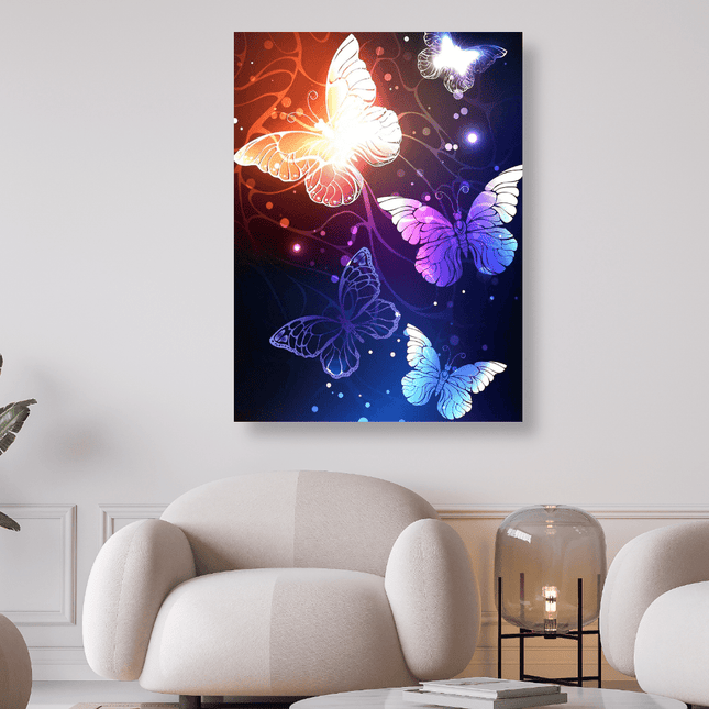 Schmetterlinge mit dunklem Hintergrund - 5D DIY Diamond Painting