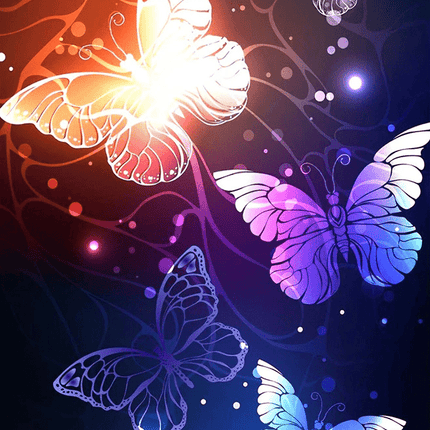 Schmetterlinge mit dunklem Hintergrund - 5D DIY Diamond Painting