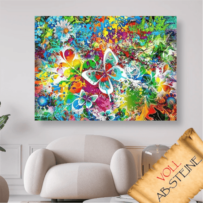 Schmetterlinge und Blumen - Voll AB 5D DIY Diamond Painting