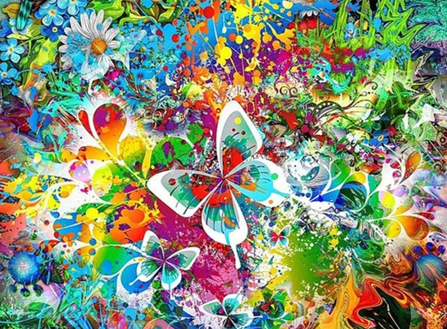 Schmetterlinge und Blumen - Voll AB 5D DIY Diamond Painting