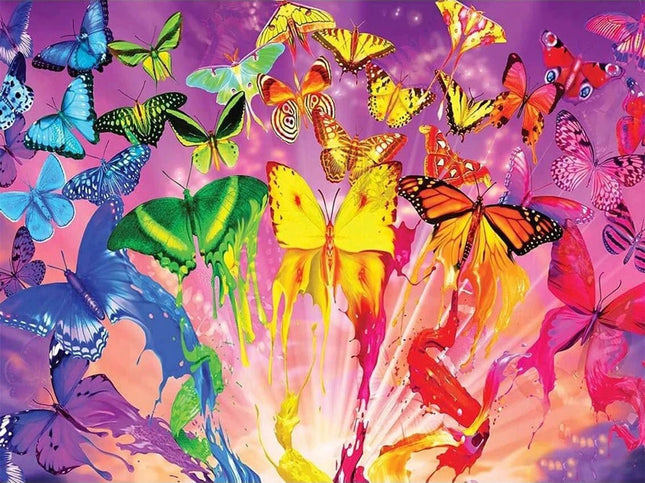 Schmetterlings Regenbogen - Voll AB 5D DIY Diamond Painting