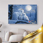 Schneeeulen im Vollmond - 5D DIY Diamond Painting