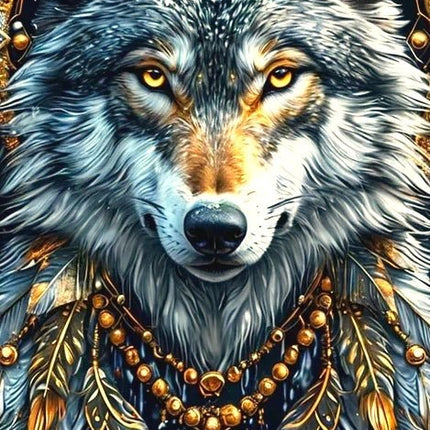 Schwarzer Wolf Traumfänger - 5D DIY Diamond Painting