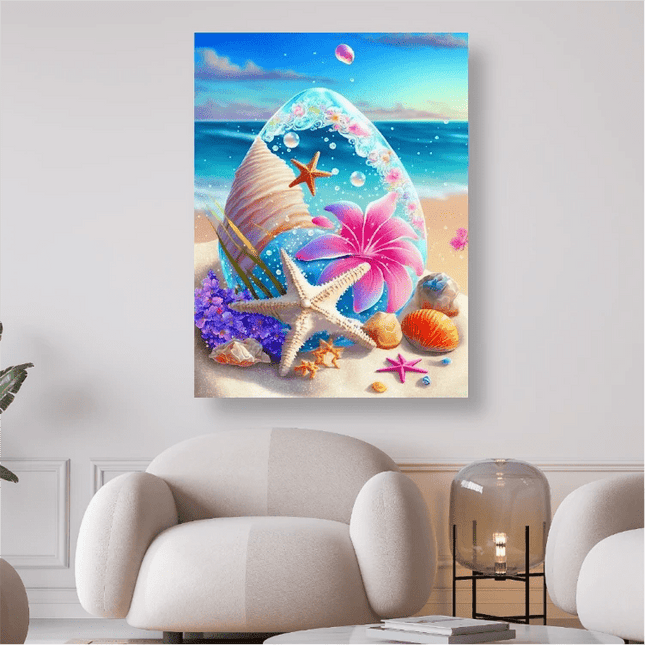 Seesterne und Muscheln am Strand - 5D DIY Diamond Painting