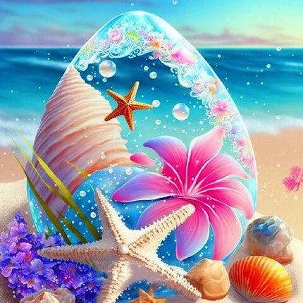 Seesterne und Muscheln am Strand - 5D DIY Diamond Painting