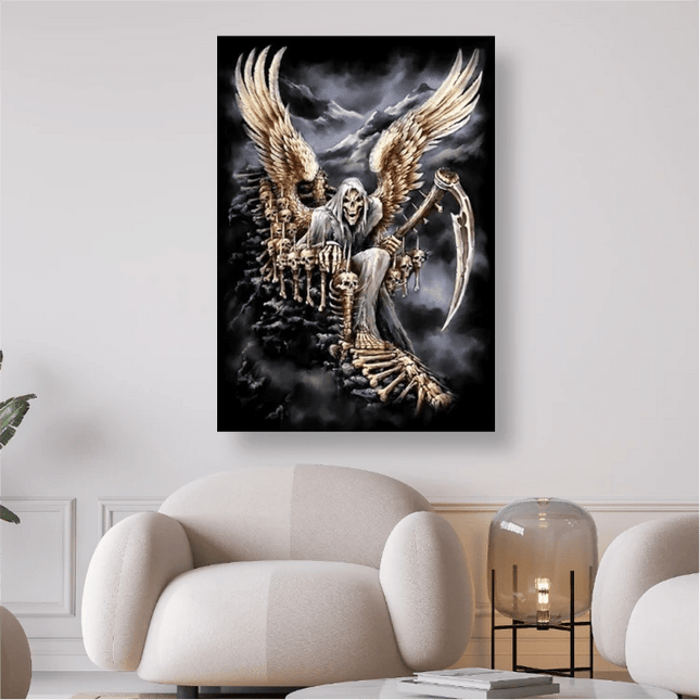 Sensenmann mit Flügel auf Knochentreppe - 5D DIY Diamond Painting