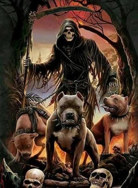 Sensenmann mit Hunden - 5D DIY Diamond Painting