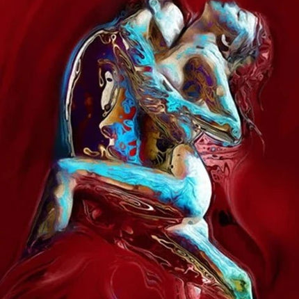 Sitzendes Liebespaar in erotischer Pose - 5D DIY Diamond Painting