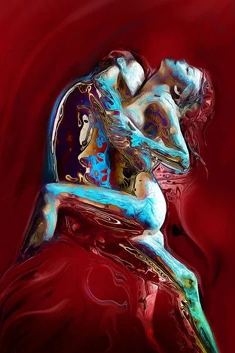 Sitzendes Liebespaar in erotischer Pose - 5D DIY Diamond Painting