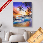 Sonnenuntergang am Meer mit Palmen LA - Voll AB 5D DIY Diamond Painting