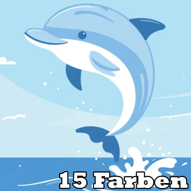 Springender Delphin Kindermotiv - 5D DIY Diamond Painting