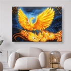 Stehender Feuervogel in Gold/Gelb Phoenix - 5D DIY Diamond Painting