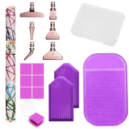 Stift mit 6 Metall Aufsätzen + Set - Diamond Painting